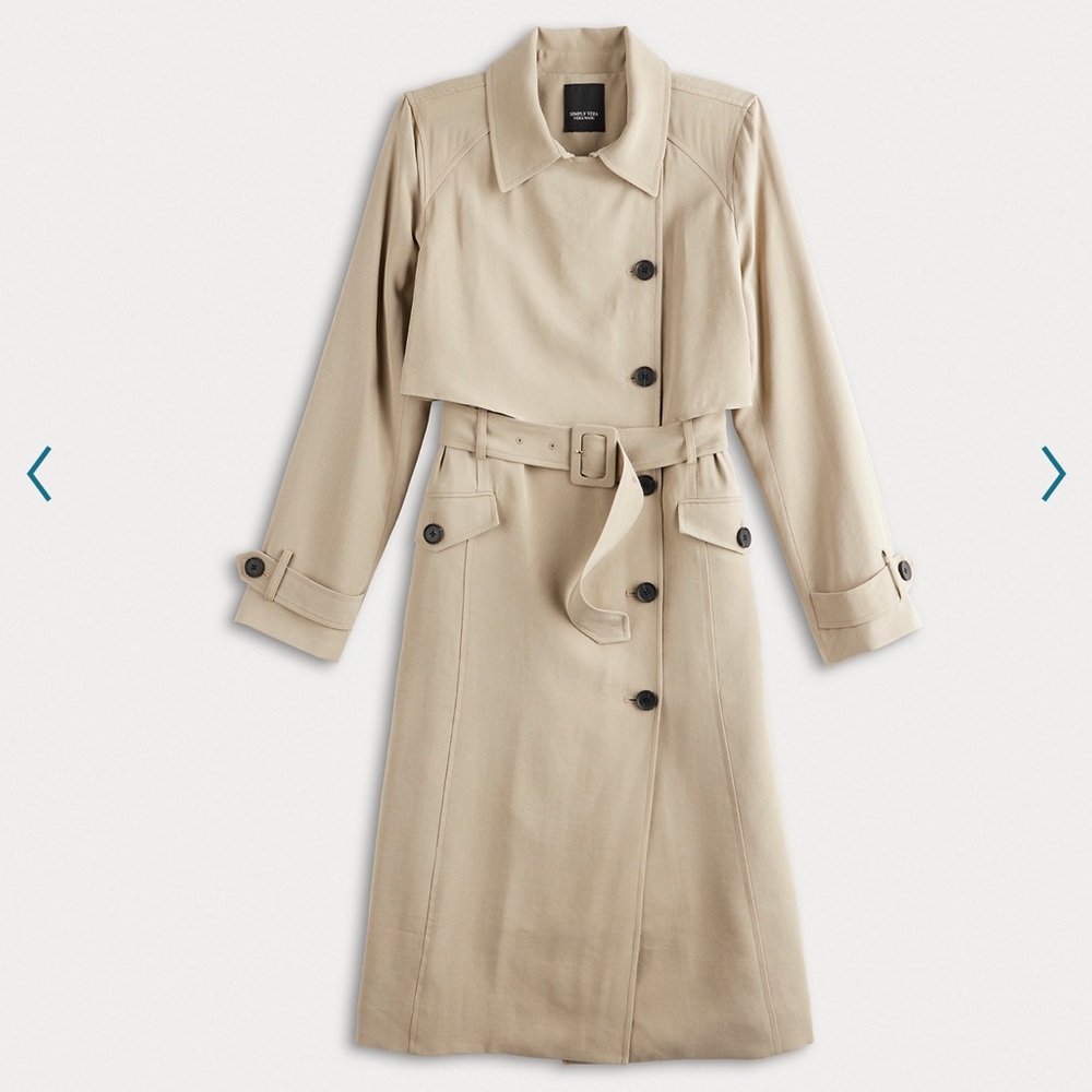 Simply Vera Vera Wang Tan Trench Coat